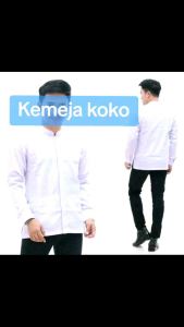 Baju Koko Pria Putih Polos All Size Katun Halus