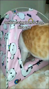 TENDA KUCING BESAR MOTIF FREE BANTAL JUMBO UKURAN 45X45 TEMPAT TIDUR KUCING