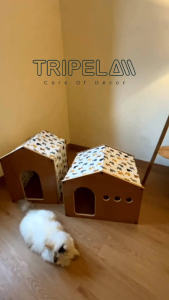 rumah kucing kandang kucing kayu lucu cat condo cat home rumah anjing pet house tripela