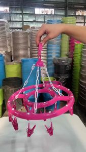 UniGlobal High Quality Heavy Duty Round Plastic Hanger with Clip & Multipurpose Use