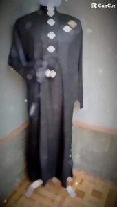 Jubah Gamis Laki-Laki Dewasa Bahan Embos Motif Hexagon Lengan Mangset