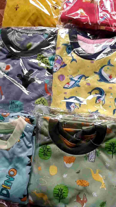 Paket Setelan Tidur Anak 90RB: 4 Setelan Pendek & Panjang