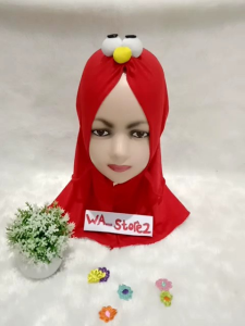 HIJAB ANAK BAYI 0 6 12 BULAN 0 1 2 tahun (HIJAB ELMO)/KERUDUNG BAYI  ELMO/HIJAB BAYI ELMO TERBARU
