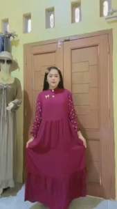 Gamis Dasima Kombinasi Polkadot // Dress Dasima Polkadot // Midi Dres viral Kekinian