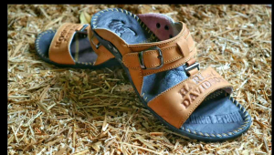 Sandal kulit 100% sendal gesper pria awet dan kuat