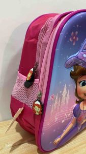 Tas Ransel 3Dimensi Timbul Motif Sofia dengan Topi untuk PAUD TK: Tas Sekolah Anak/ Tas Import/ Backpack Impor/Tas Ransel/ Tas Anak Perempuan/ Tas Sekolah TK SD/ Tas Impor Murah