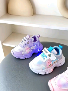 Sepatu Sneakers Fashion Labubu LED Import Anak Perempuan Lucu Cantik 1-6 Tahun/ Sepatu Kets Casual Pesta Anak Cewek Motif Labubu Viral/ Sepatu Labubu Cute Permen Lollipop Import Anak Terbaru Pink Ungu Putih Lampu Nyala/ Sepatu sport labu Kids Shoes Party