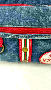 กระเป๋าสะพายยีนส์ กระเป๋าสะพายไหล่ 8340# กระเป๋าสะพายข้าง  ขนาด9นิ้ว สินค้าพร้อมส่งในไทย