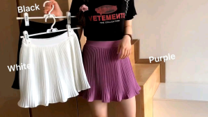 กระโปรงจับจีบสั้น พร้อมส่ง