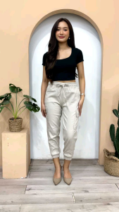 celana kargo joger bahan melar