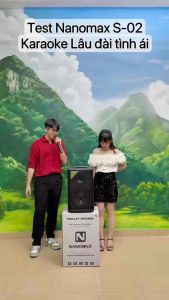 Loa karaoke di động Nanomax S-02 New 2024 (Loa 2 đường tiếng bass 25cm treble còi công suất 820W kèm 2 Micro UHF karaoke chống hú)