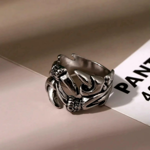 Cincin Elegan Desain Cakar Kaki Naga Legendaris (Adjustable)