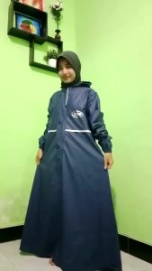 Jas Hujan ZDS Gamis Wanita PVC Waterproof
