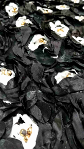 bahan dress  bunga 3D rainbow bahan import bahan pesta  flower timbul warna warni mewah cod.