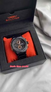 [Original] A8818G BK-48 Balmer Chronograph Sapphire Mens Watch with Black Dial and Black Stainless Steel Bracelet | Official Warranty