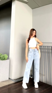 Celana Jeans Silang Belakang Kulot Jeans Highwaist J23 Lassie Alpha