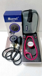 Baxtel APG PURPLE Ring Aneroid Sphygmomanometer With Magenta DELUXE Stethoscope