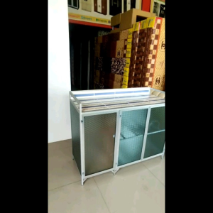 Rak Kompor 3 pintu - Rak Dapur / Rak Piring 3 pintu full Aluminium dan Keramik harga termurah sumedang bandung