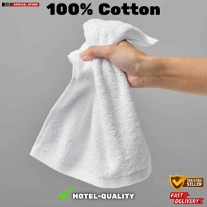 Hotel Quality 100% Cotton Face Towel 32x32cm Luxuriously Soft Hand Towel Highly Absorbent