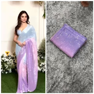 [PRE-ORDER] Heavy Georgette With Sequence Work Saree  ( Delivery 10 Days )