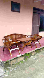 SET KURSI TERAS YUYU SANDARAN Kayu Jati