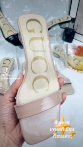 รองเท้า ส้นเพชรกลม แบบคาดใส 2 ตอน สีสวย ใส่นุ่มสบาย ออกแบบสวยหรูน่ารักมากคะ