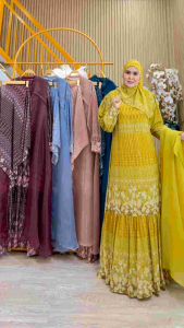 gamis dress set outer Amalia queensha by humaira