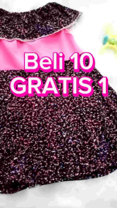 Baju dress harian anak perempuan usia 1-3 tahun model kerah rempel