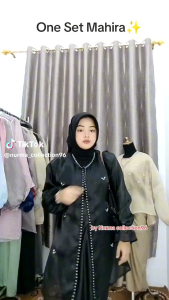 ONE Set Mahira Organza.Bajue kondangan Outer Tunik