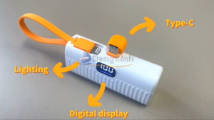 Sạc Dự Phòng Mini Không Dây 5.000 mAh Phiên Bản Type C Và Phiên Bản iPhone Màn Hình Led Gọn Nhẹ Bỏ Túi Hình Viên Nhộng