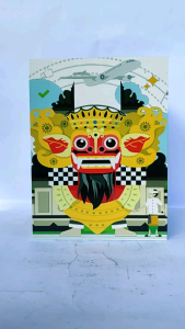 Celengan Jumbo Kayu Unik Motif Bali & Kunci Ganda Besar 15x20