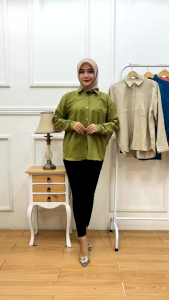 kemeja olivia linen oversize