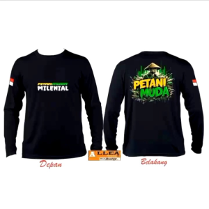 BAJU KAOS KOMUNITAS PETANI MUDA MILENIAL LENGAN PANJANG DAN PENDEK BAHAN TEBAL ADEM CATTON COMBED