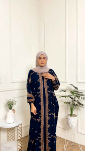 TERBARU Kaftan Super Jumbo Gamis Wanita Rayon Super Resleting Depan Kekinian