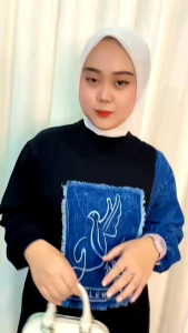 Setelan Wanita Set Kaos Combed Mix Jeans Washed Premium / Setcel Kaos Outer Wanita Elegan Terbaru 2025