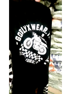 Kaos Anak Laki-laki lengan Panjang Motif Motor Depan Belakang Usia 1-12 Tahun Bahan Katun Warna Hitam