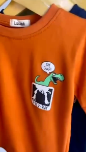 Setelan Anak Cowok Kenan Lucuna Warna Merah Bata Size 1-5 Tahun