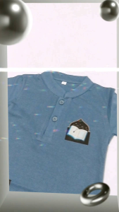 Baju Koko Anak Usia 0-10 Tahun Warna Denim Polos Bahan Kaos Combad 30s