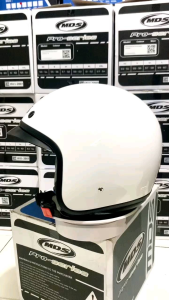 HELM MDS MAGNUM SOLID WHITE - Helm Stylish Klasik Semi Helm Bogo