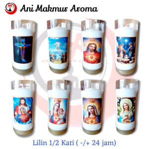 Lilin Putih 1/2 Kati Doa Misa Altar Ibadah Rohani Yesus Maria