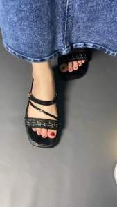 Sandal wanita kekinian Sandal platform Terbaru Sandal cewek slide Rajut