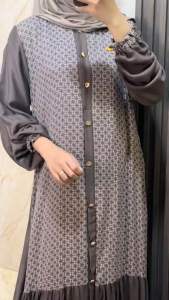 Dress Muslim Wanita Gamis Shafiya Rayon Twill Mix Diamond / Shafiya Dress Raya Series 2025