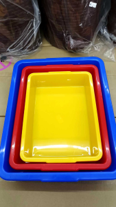 Dulang Plastik/ Besen Petak/ Bekas Serbaguna/ Small Colour Plastic Rectangle Tray Container