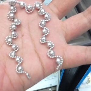 Gelang tangan monel baja Putih perhiasan anti luntur
