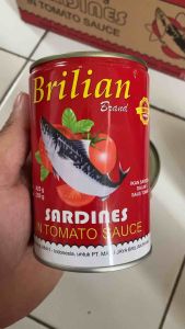 Wow!! 1 Karton Sarden Brilian UK 155 Gr Isi 50pcs/Halal