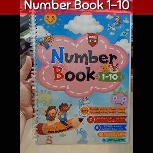 Number Book For Kids Ages 3-6 | Laminated Math Book for Beginners | Counting Tracing Matching Drawing and more