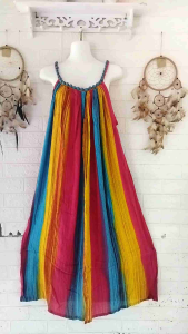 Longdress Rainbow Kelereng Salur Rayon Bali