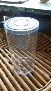 กล่องพลาสติกใส กลม ทรงกระบอก จำนวน 2 กล่อง 10x21cm. 10*21cm. ใช้ใส่ของขวัญ วัน​วาเลนไทน์ ใส่ กุหลาบ ตุ๊กตา ของชำร่วย กล่องกลม​