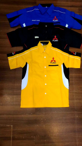 Kemeja Mitsubishi Fuso Fighter biru lengan pendek