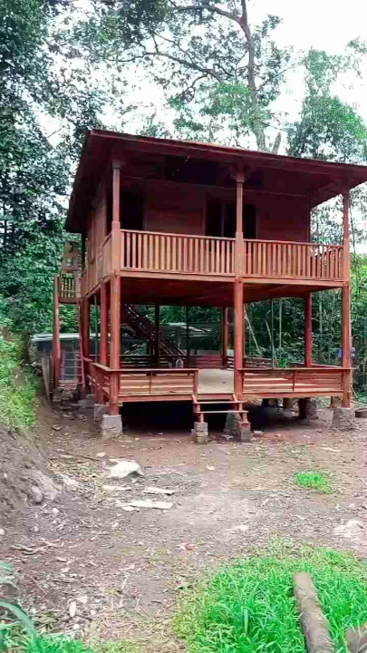 rumah kayu minimalis ukuran 8 x 5 meter knock down